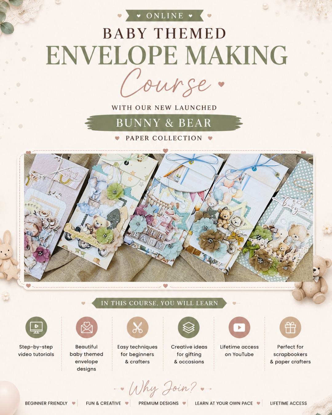 Baby Themed Envelope Making Course | Online