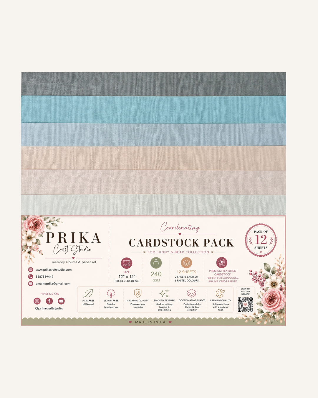 Bunny & Bear Textured Pastel Coordinating Pack