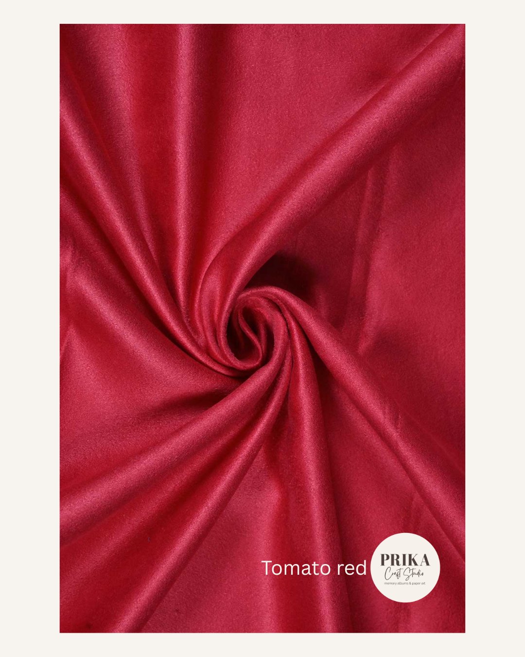 Premium Suede Fabric | Tomato Red
