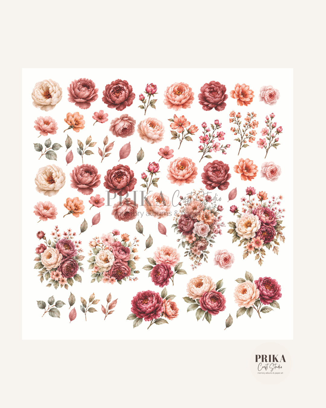 The Story in Bloom | Floral Theme | Element Sheet 2 | 12*12 Inches