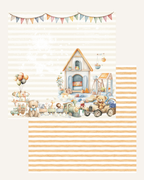 Bunny & Bear | Neutral Baby Theme | Paper Collection |12*12 Inches