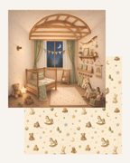 Bunny & Bear | Neutral Baby Theme | Paper Collection |12*12 Inches