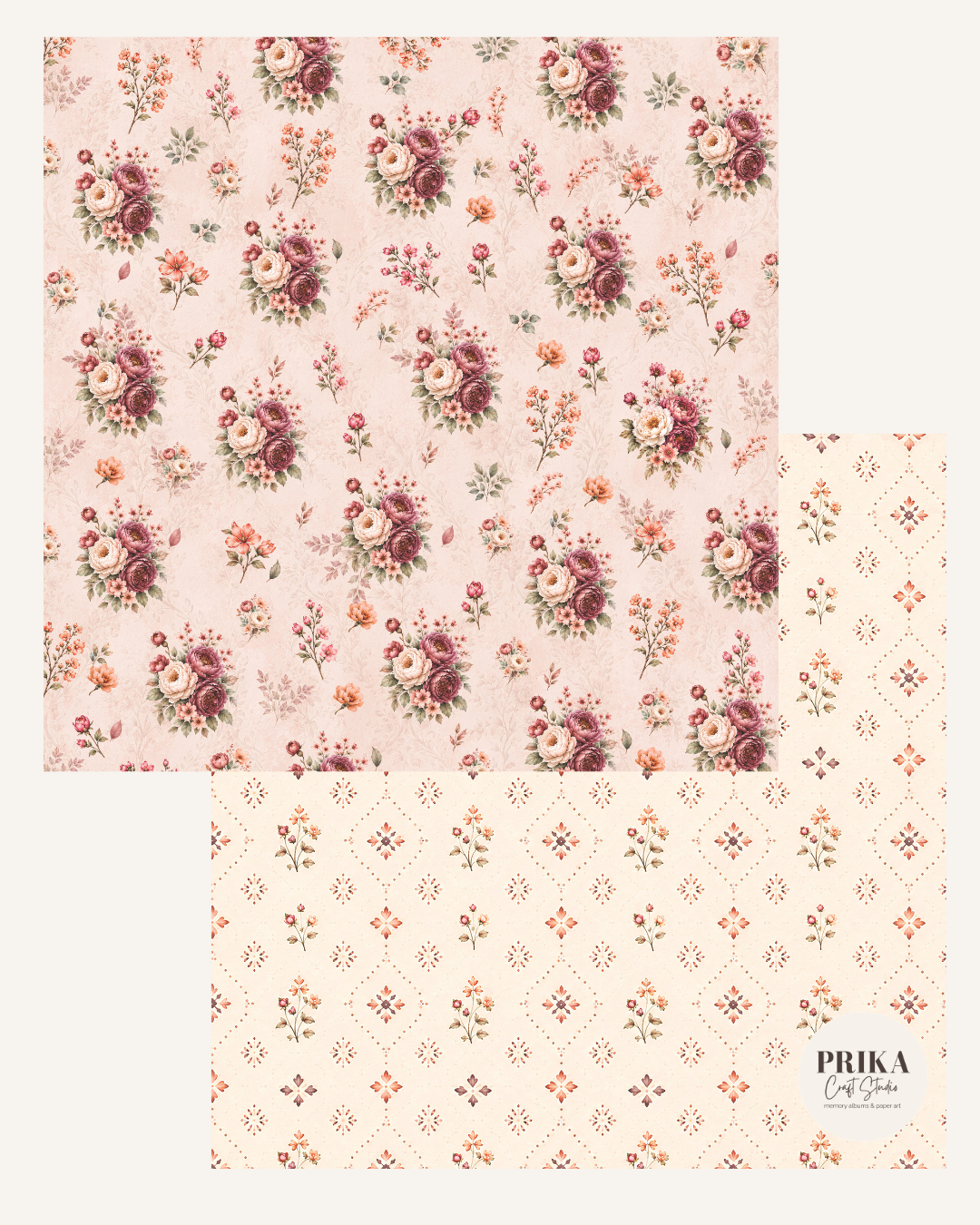 The Story in Bloom | Floral Theme | Paper Collection |12*12 Inches