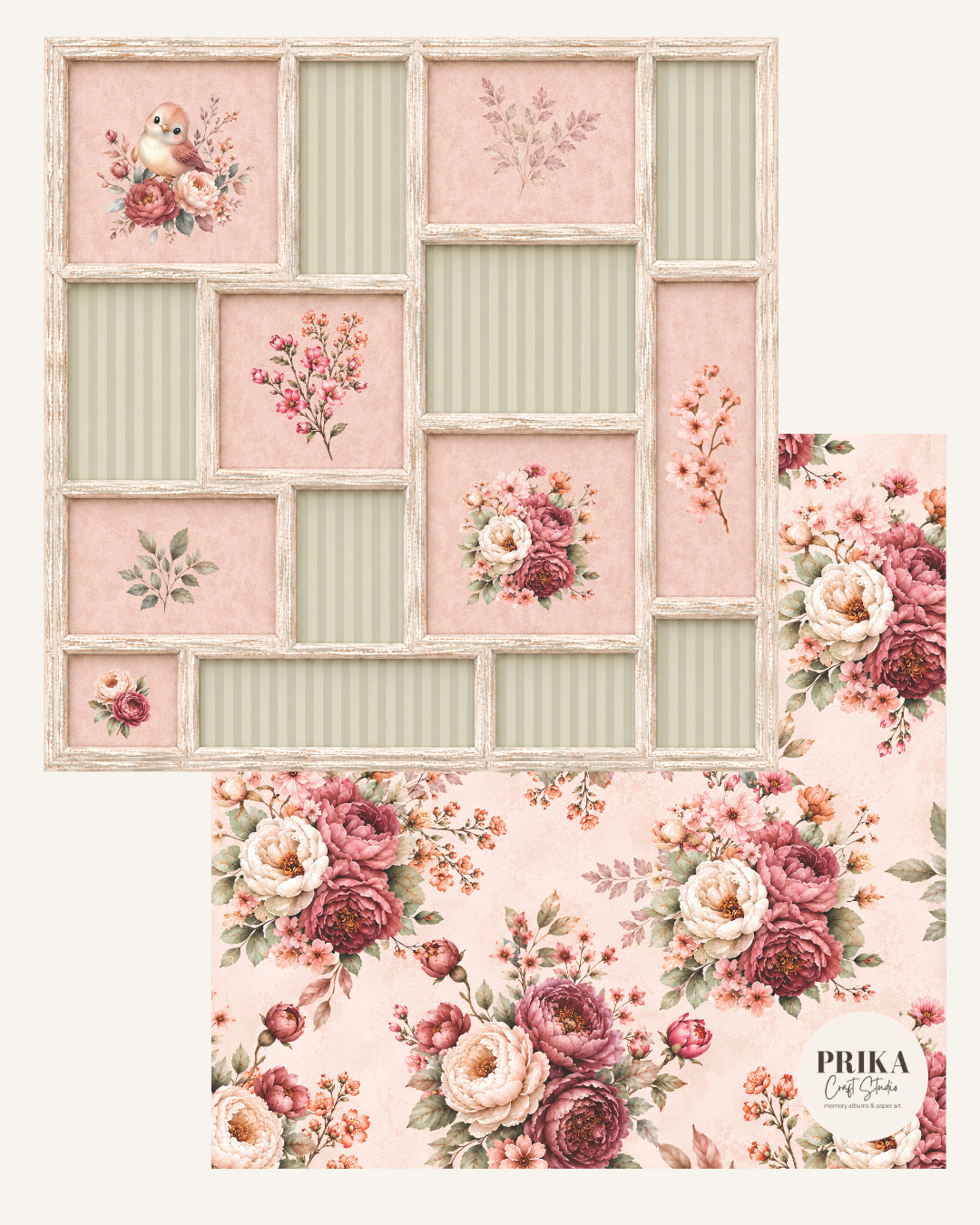 The Story in Bloom | Floral Theme | Paper Collection |12*12 Inches