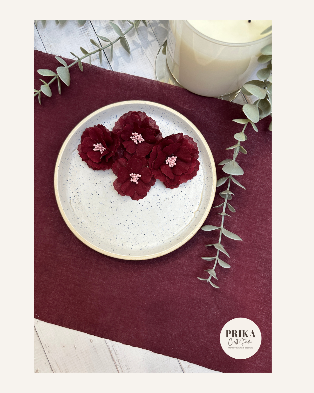 Floral Fabric | Deep Red