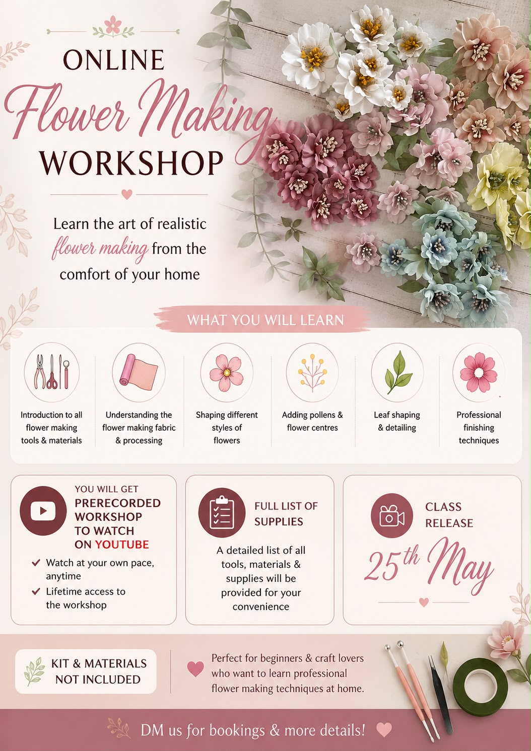 Fabric Flower Making | Online Workshop